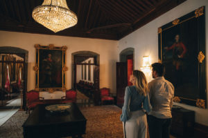 Couple inside of Palace of the Captains-General